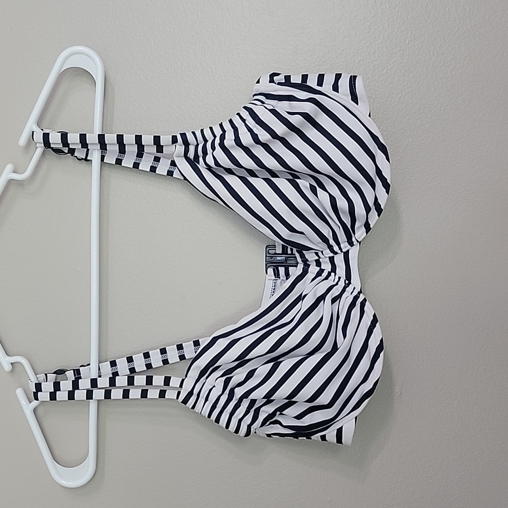 Venice Beach Blue White Striped Bikini Swimsuit Top Size EUR 44E / US L